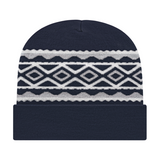 Cap America RKD12 Diamond Pattern Knit Cap with Cuff-2