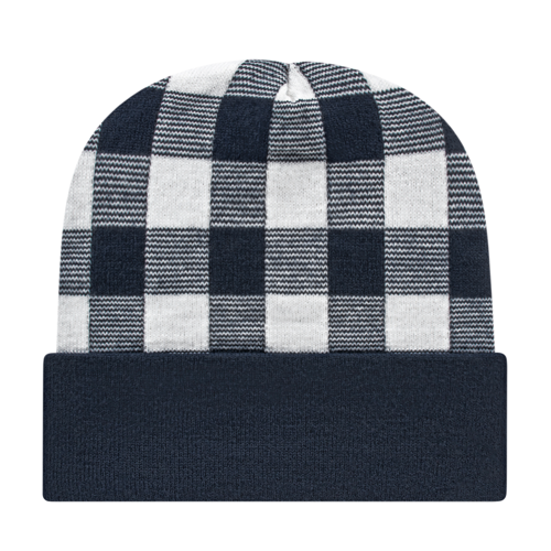 Cap America RKP12 Plaid Knit Cap with Cuff