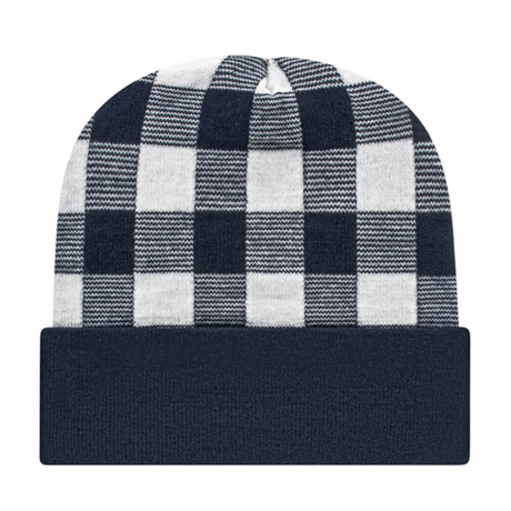 Cap America RKP12 Plaid Knit Cap with Cuff