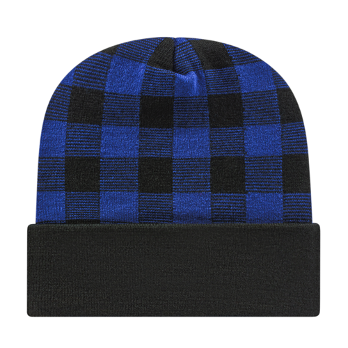 Cap America RKP12 Plaid Knit Cap with Cuff