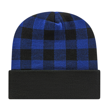 Cap America RKP12 Plaid Knit Cap with Cuff
