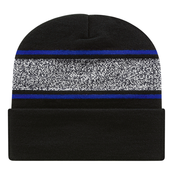 Cap America RKV12 Variegated Striped Knit Cap with Cuff