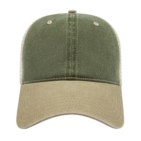 Cap America i3027 Washed Pigment Dyed with Washed Trucker Mesh Cap-1