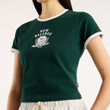New Balance Women's Collegiate Badge Fitted Baby Ringer T-Shirt-3