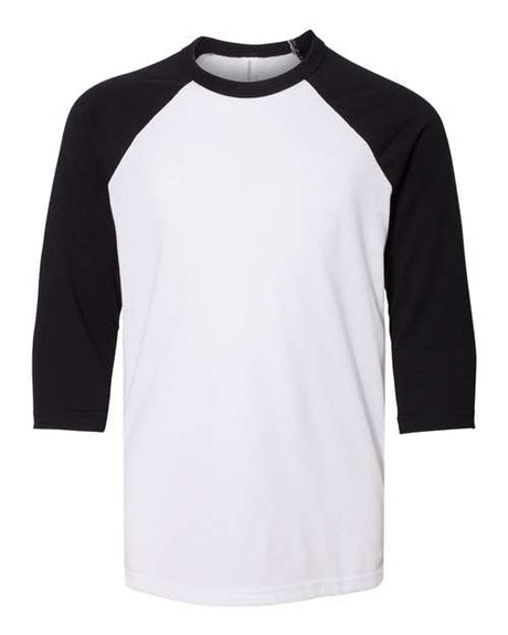 BELLA + CANVAS Youth Three-Quarter Sleeve Baseball Tee-1