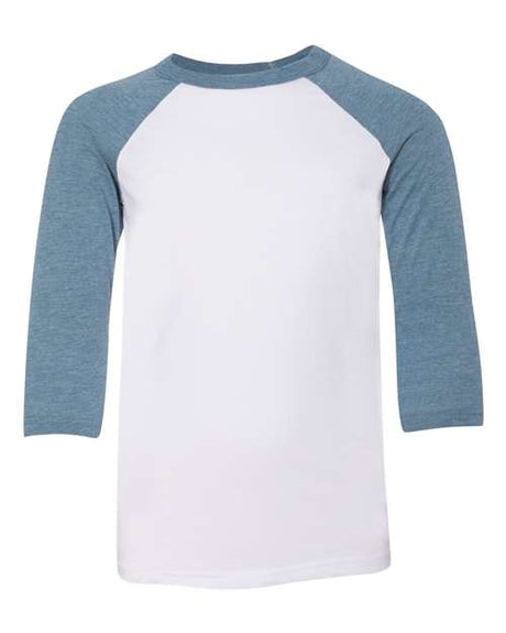 BELLA + CANVAS Youth Three-Quarter Sleeve Baseball Tee-1