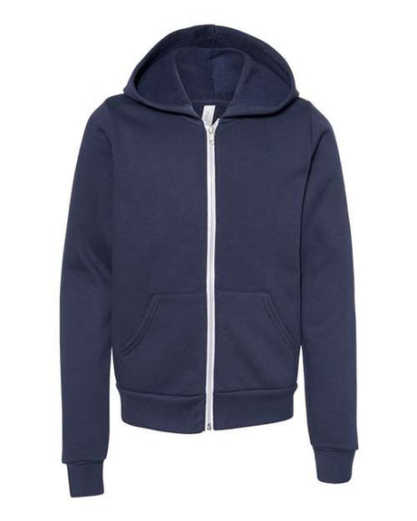 BELLA + CANVAS Youth Sponge Fleece Full-Zip Hoodie Sweatshirt-1