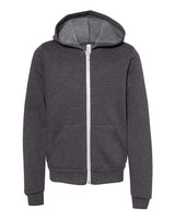 BELLA + CANVAS Youth Sponge Fleece Full-Zip Hoodie Sweatshirt-1
