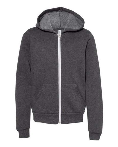 BELLA + CANVAS Youth Sponge Fleece Full-Zip Hoodie Sweatshirt-1