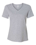 BELLA + CANVAS Women's Relaxed Heather CVC V-Neck Tee-1