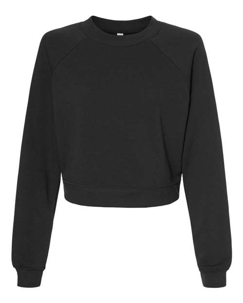 BELLA + CANVAS Women's Crop Raglan Fleece Crewneck Sweatshirt-1