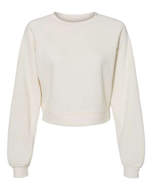 BELLA + CANVAS Women's Crop Raglan Fleece Crewneck Sweatshirt-1