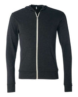 BELLA + CANVAS Men's Triblend Lightweight Full-Zip Hooded Long Sleeve Tee-1