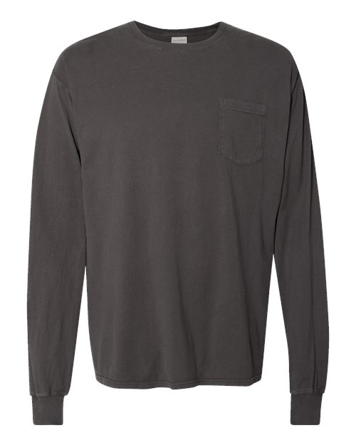ComfortWash by Hanes Men's Garment-Dyed Long Sleeve T-Shirt With a Pocket-1
