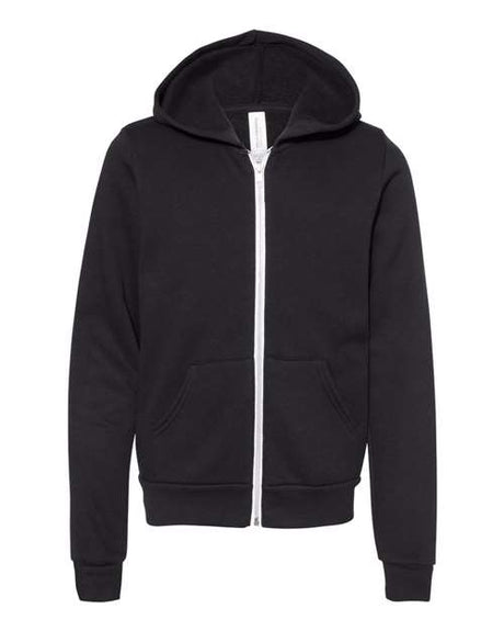 BELLA + CANVAS Youth Sponge Fleece Full-Zip Hoodie Sweatshirt-1