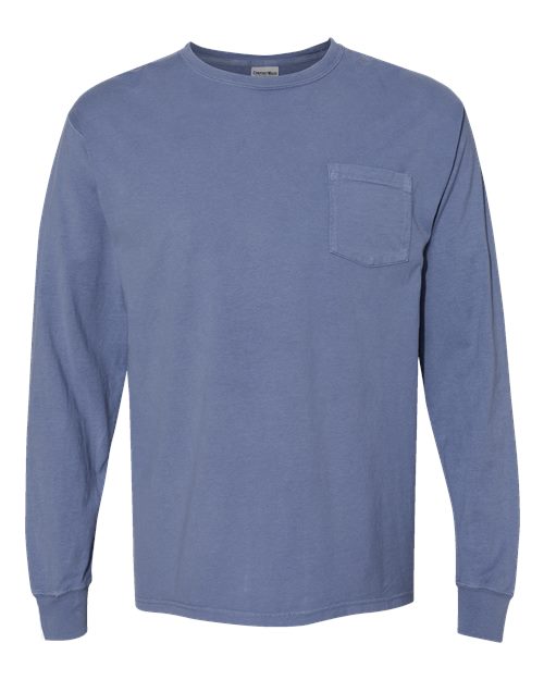 ComfortWash by Hanes Men's Garment-Dyed Long Sleeve T-Shirt With a Pocket-1