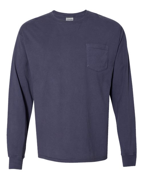 ComfortWash by Hanes Men's Garment-Dyed Long Sleeve T-Shirt With a Pocket-1