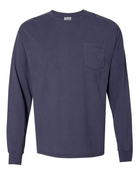 ComfortWash by Hanes Men's Garment-Dyed Long Sleeve T-Shirt With a Pocket-1