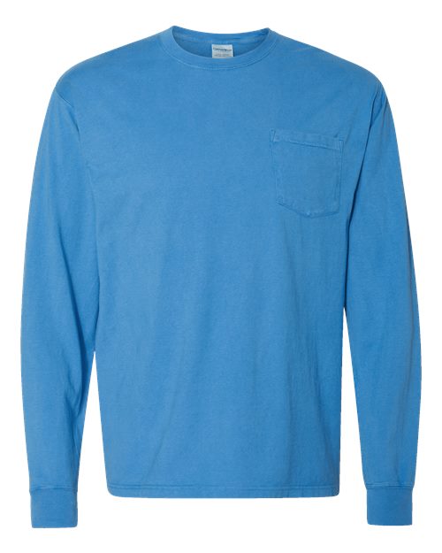 ComfortWash by Hanes Men's Garment-Dyed Long Sleeve T-Shirt With a Pocket-1