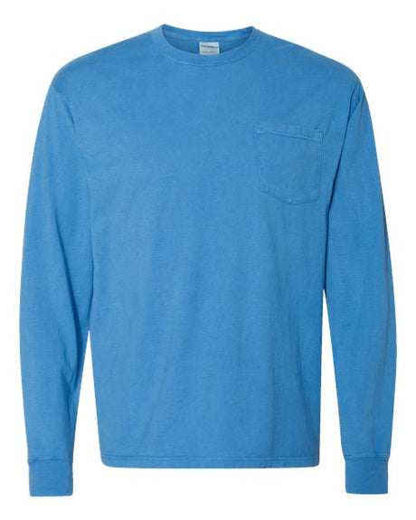 ComfortWash by Hanes Men's Garment-Dyed Long Sleeve T-Shirt With a Pocket-1