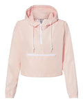 Independent Trading Co. Women's Lightweight Quarter-Zip Pullover Crop Windbreaker-1