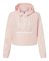 Independent Trading Co. Women's Lightweight Quarter-Zip Pullover Crop Windbreaker-1