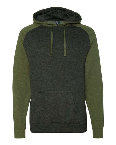 Independent Trading Co. Men's Raglan Hooded Sweatshirt-1
