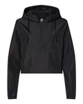 Independent Trading Co. Women's Lightweight Quarter-Zip Pullover Crop Windbreaker-1