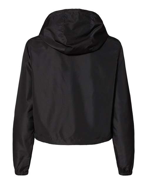 Independent Trading Co. Women's Lightweight Quarter-Zip Pullover Crop Windbreaker-2