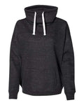 J. America Women's Mélange Fleece Cowl Neck Sweatshirt-1
