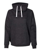 J. America Women's Mélange Fleece Cowl Neck Sweatshirt-1