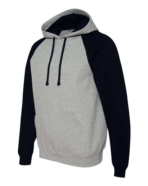 JERZEES Men's Nublend Colorblocked Raglan Hooded Sweatshirt-2