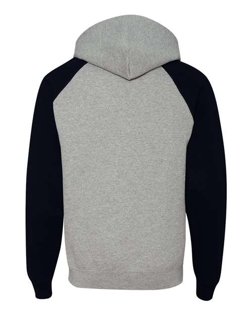 JERZEES Men's Nublend Colorblocked Raglan Hooded Sweatshirt-3
