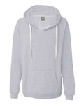 J. America Women's Sueded V-Neck Hooded Sweatshirt-1
