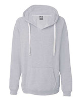 J. America Women's Sueded V-Neck Hooded Sweatshirt-1