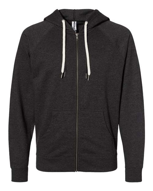 Independent Trading Co. Men's Icon Lightweight Loopback Terry Full-Zip Hooded Sweatshirt-1