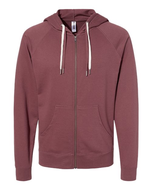 Independent Trading Co. Men's Icon Lightweight Loopback Terry Full-Zip Hooded Sweatshirt-1