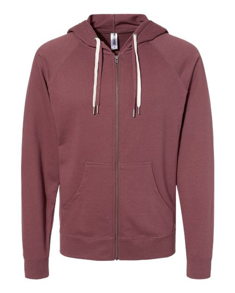 Independent Trading Co. Men's Icon Lightweight Loopback Terry Full-Zip Hooded Sweatshirt-1