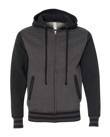 Independent Trading Co. Men's Heavyweight Varsity Full-Zip Hooded Sweatshirt-1