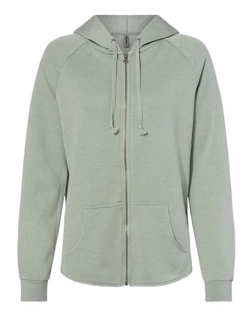 Independent Trading Co. Women's California Wave Wash Full-Zip Hooded Sweatshirt-1