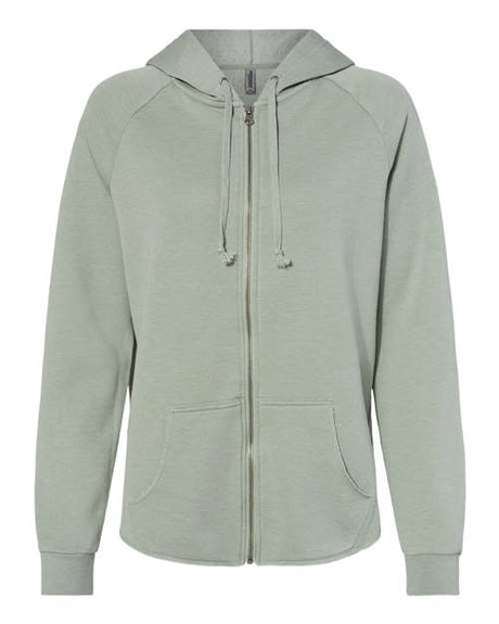 Independent Trading Co. Women's California Wave Wash Full-Zip Hooded Sweatshirt-1