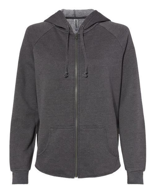 Independent Trading Co. Women's California Wave Wash Full-Zip Hooded Sweatshirt-1