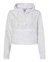 Independent Trading Co. Women's Lightweight Quarter-Zip Pullover Crop Windbreaker-1
