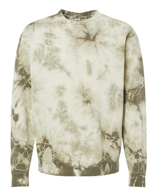 Independent Trading Co. Men's Midweight Tie-Dyed Crewneck Sweatshirt-1