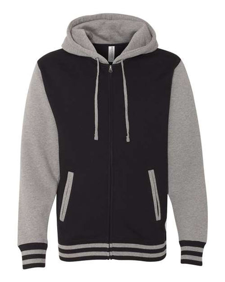 Independent Trading Co. Men's Heavyweight Varsity Full-Zip Hooded Sweatshirt-1
