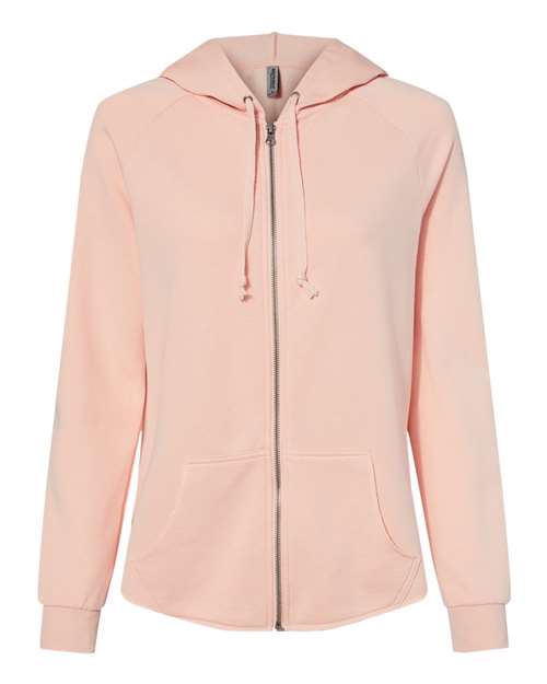 Independent Trading Co. Women's California Wave Wash Full-Zip Hooded Sweatshirt-1