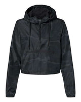 Independent Trading Co. Women's Lightweight Quarter-Zip Pullover Crop Windbreaker-1