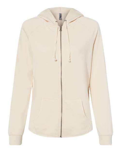 Independent Trading Co. Women's California Wave Wash Full-Zip Hooded Sweatshirt-1
