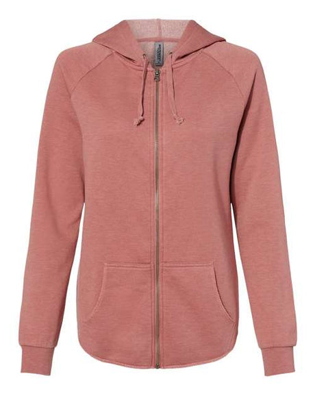 Independent Trading Co. Women's California Wave Wash Full-Zip Hooded Sweatshirt-1