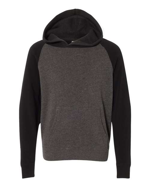 Independent Trading Co. Youth Lightweight Special Blend Raglan Hooded Sweatshirt-1
